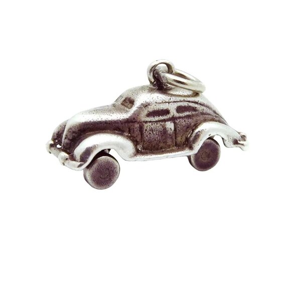 Vintage Sterling Silver Movable Split Window Coupe Beetle Automobile Charm 1930s - Picture 2 of 10